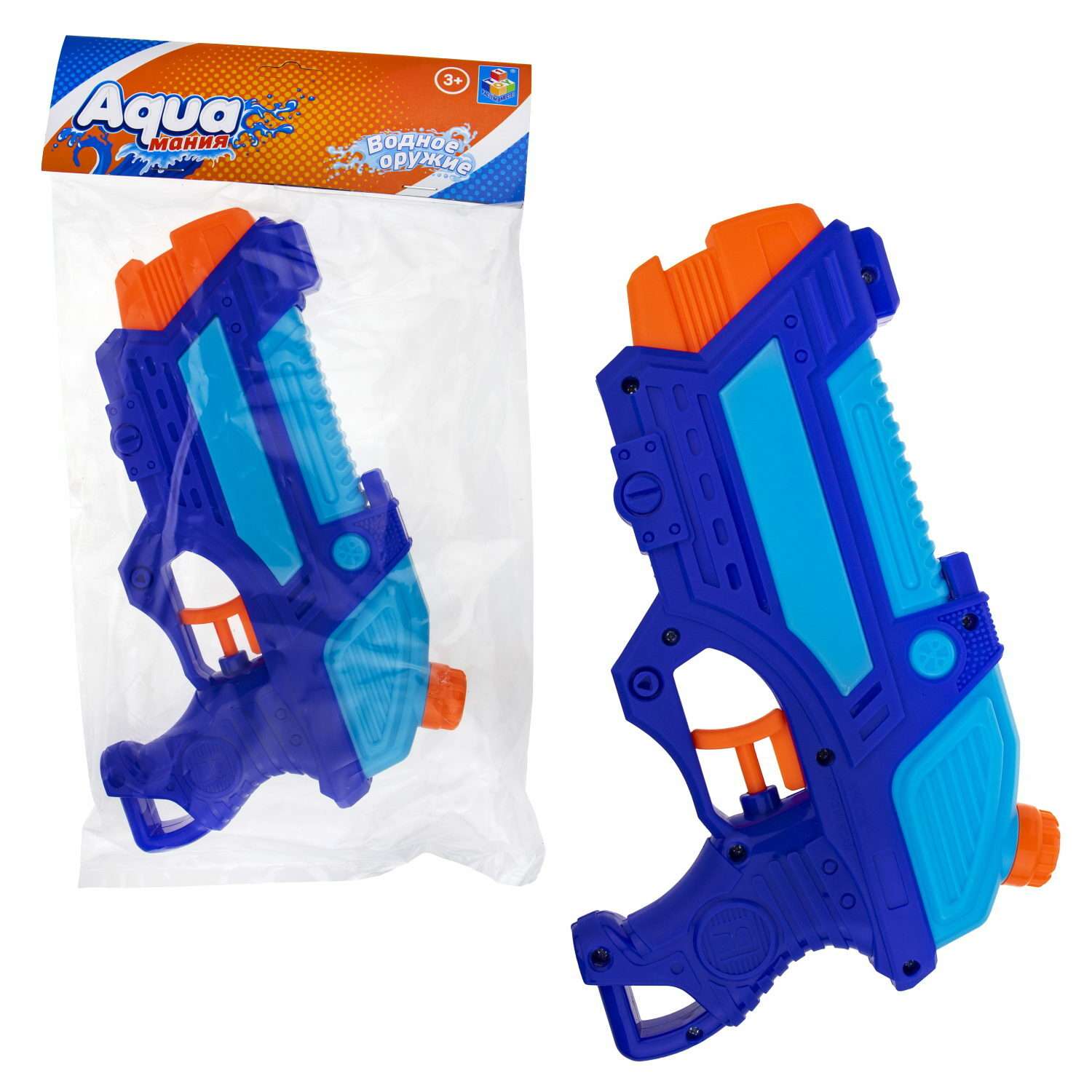 Водяной пистолет 1TOY Aqua мания детское игрушечное оружие 20 см - фото 2