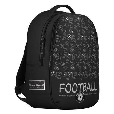 Рюкзак школьный Bruno Visconti классический суперлегкий черный с эргономичной спинкой Футбол