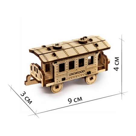 Деревянный конструктор Uniwood Unit Пассажирский вагон