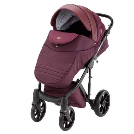 Коляска 2в1 BeBe-mobile Marconi 50% кожа BE71 Бордовый Жаккард+Бордовая кожа