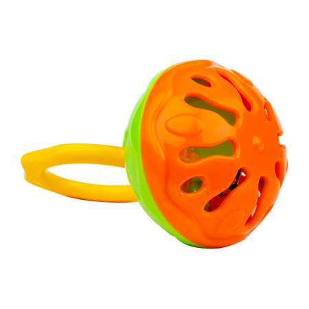 Погремушка Halilit пластмассовая с ручкой Мини-колокольчик оранжево-зеленый