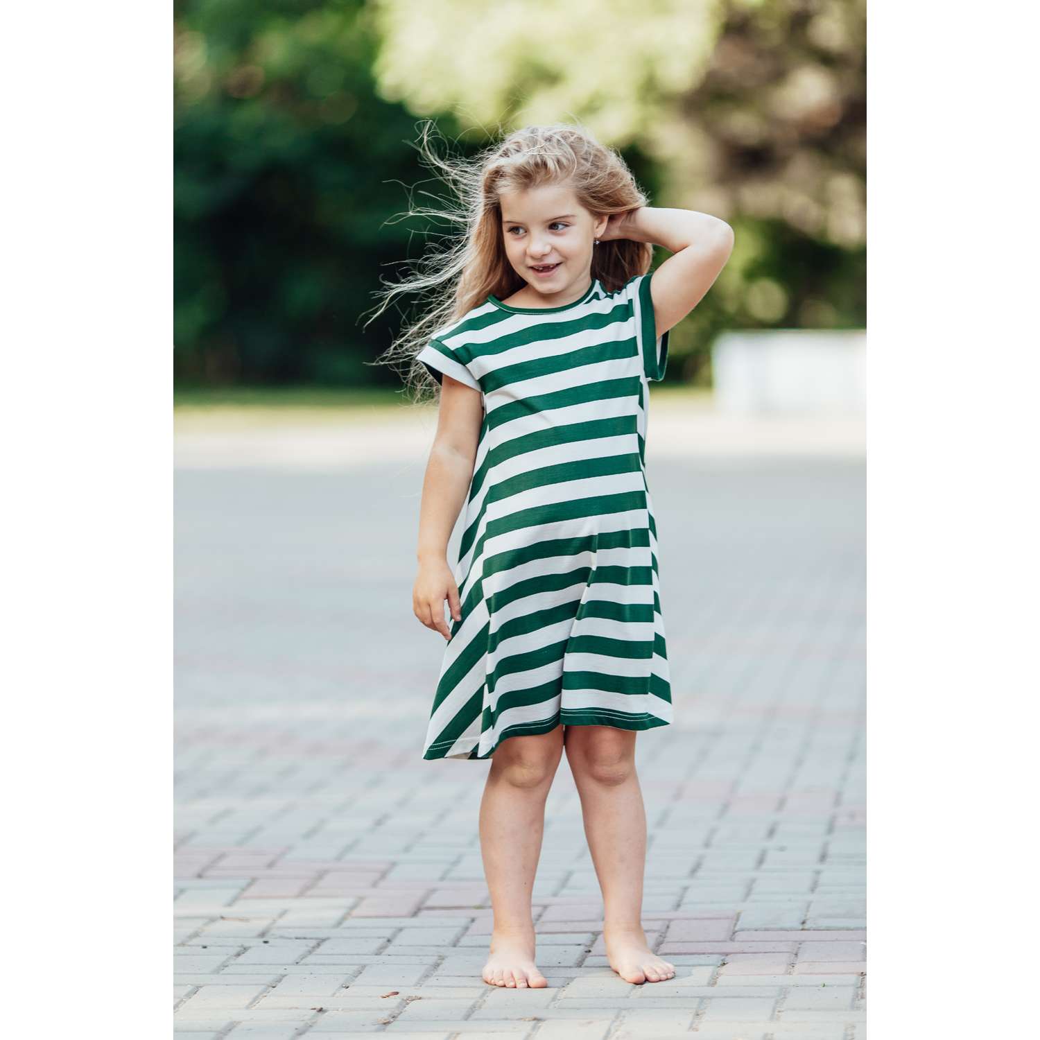 Платье BABY-BOOM С122/3-К Зелёный экрю - фото 2