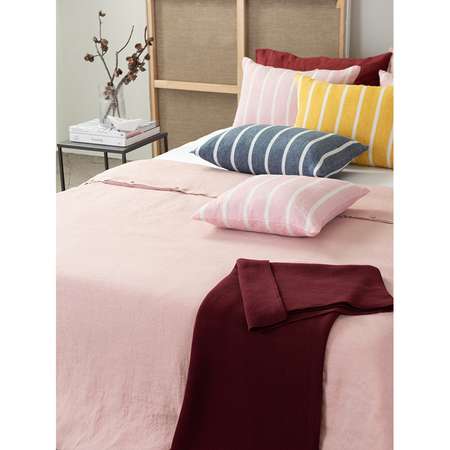 Чехол на подушку Tkano декоративный в полоску цвета пыльной розы 45х45 см