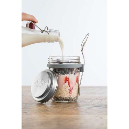 Банка Kilner с ложкой для завтрака с собой 0.35 л