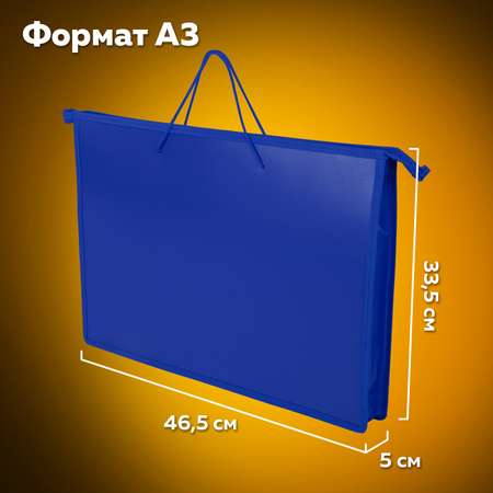 Папка-сумка Пифагор для рисунков чертежей документов бумаг тетрадей и школы А3