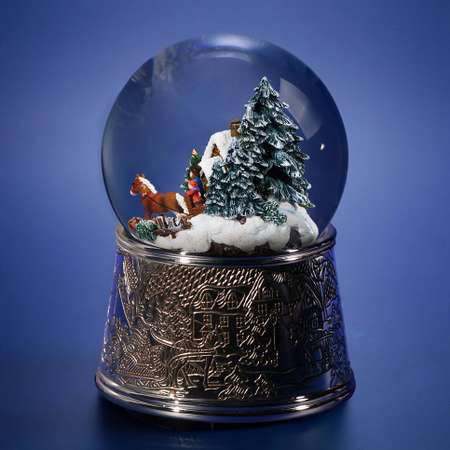 Стеклянный снежный шар Glassglobe Новогодняя метель