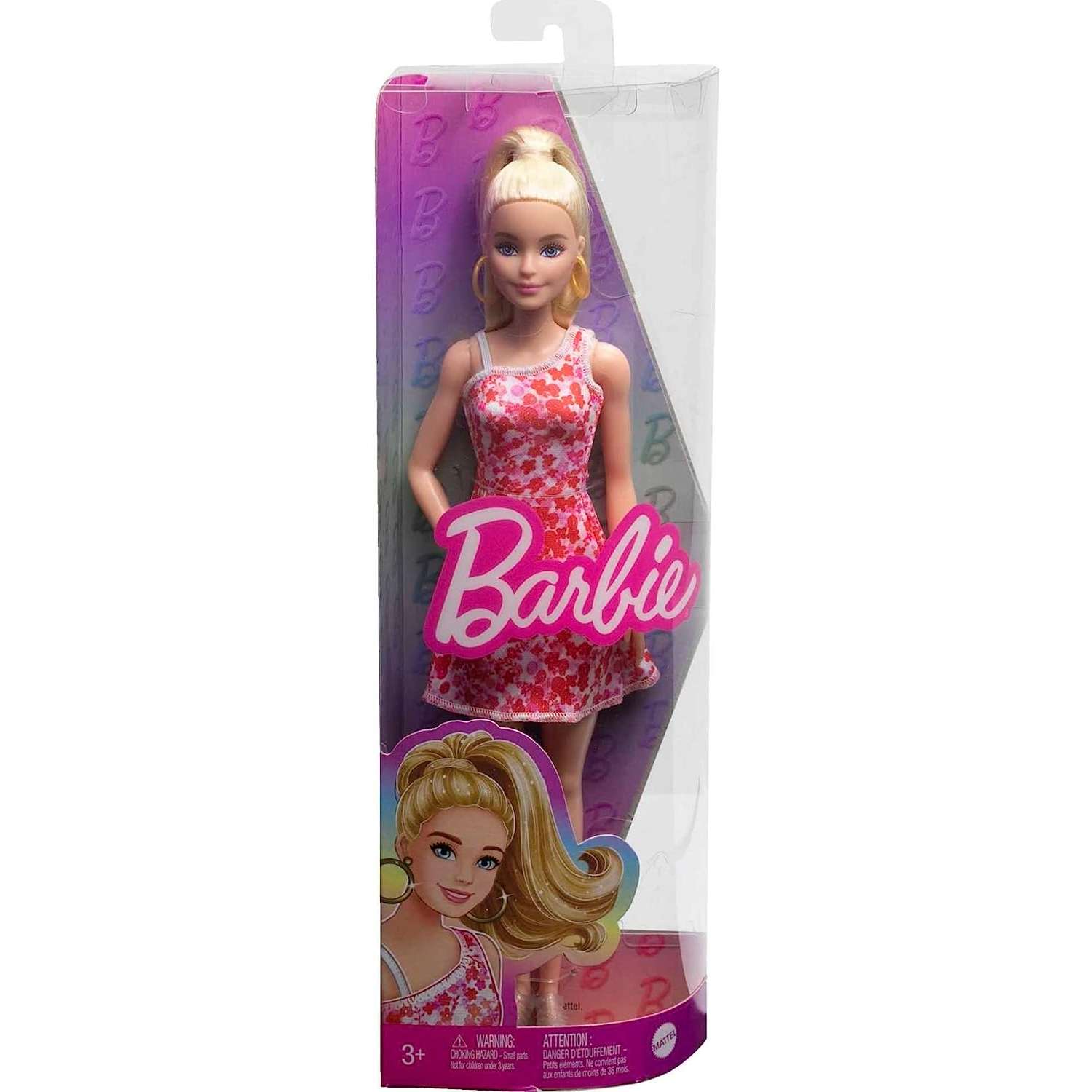 Кукла Barbie Fashionistas со светлым хвостиком и цветочным платьем HJT02 HJT02 - фото 4