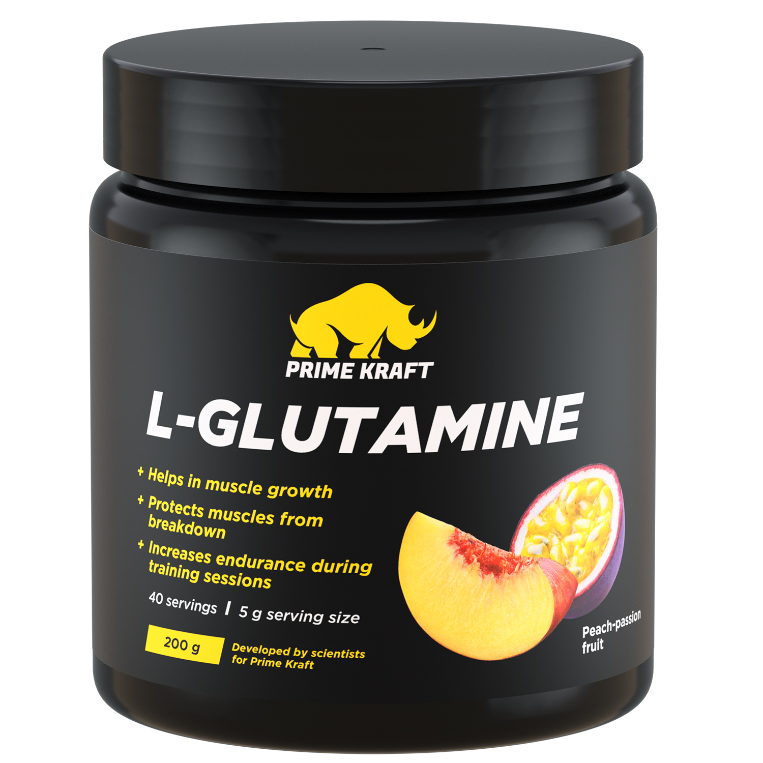 Коктейль Prime Kraft L-Glutamine персик-маракуйя 200г - фото 1