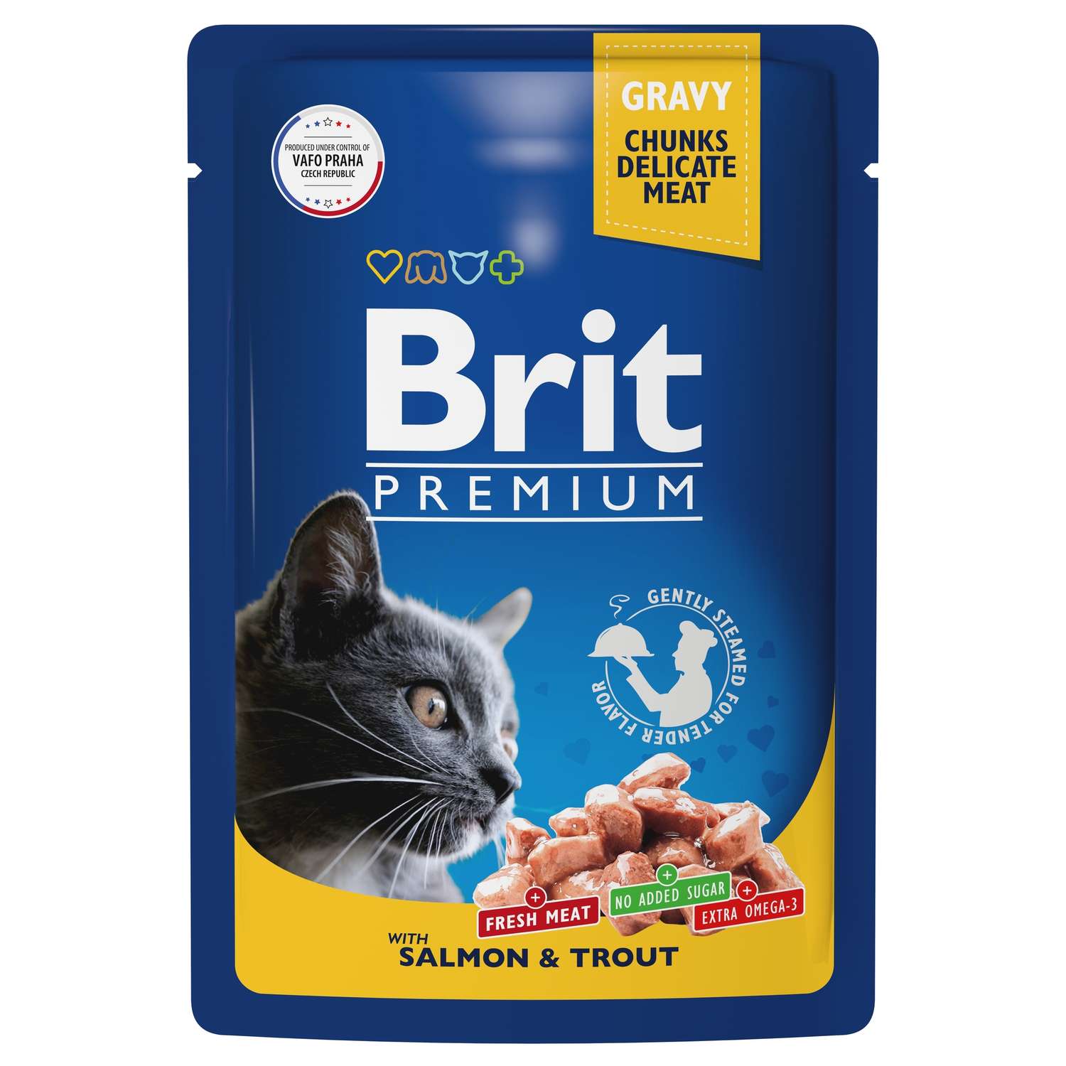 Корм для кошек Brit 85г Premium лосось и форель в соусе - фото 1