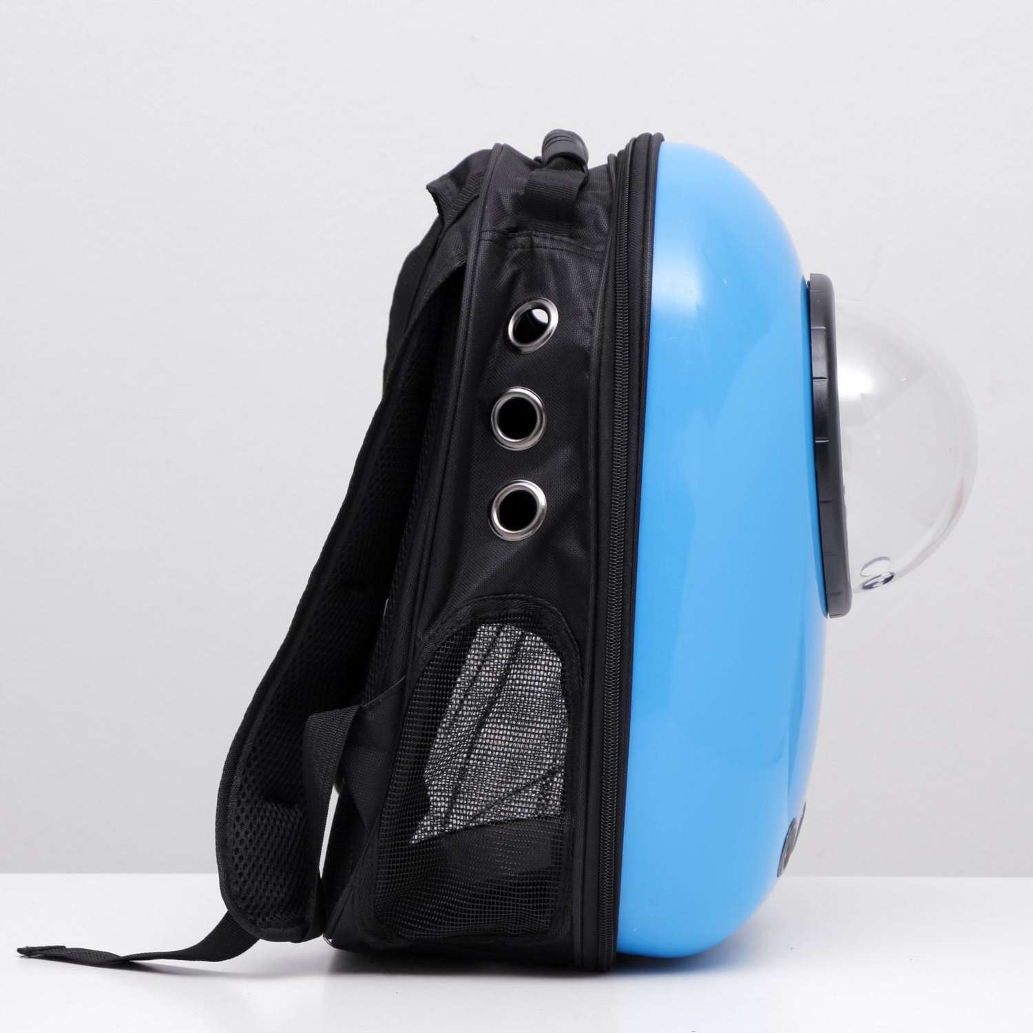 Рюкзак для переноски животных Пижон с окном для обзора 32х22х43 см голубой - фото 2