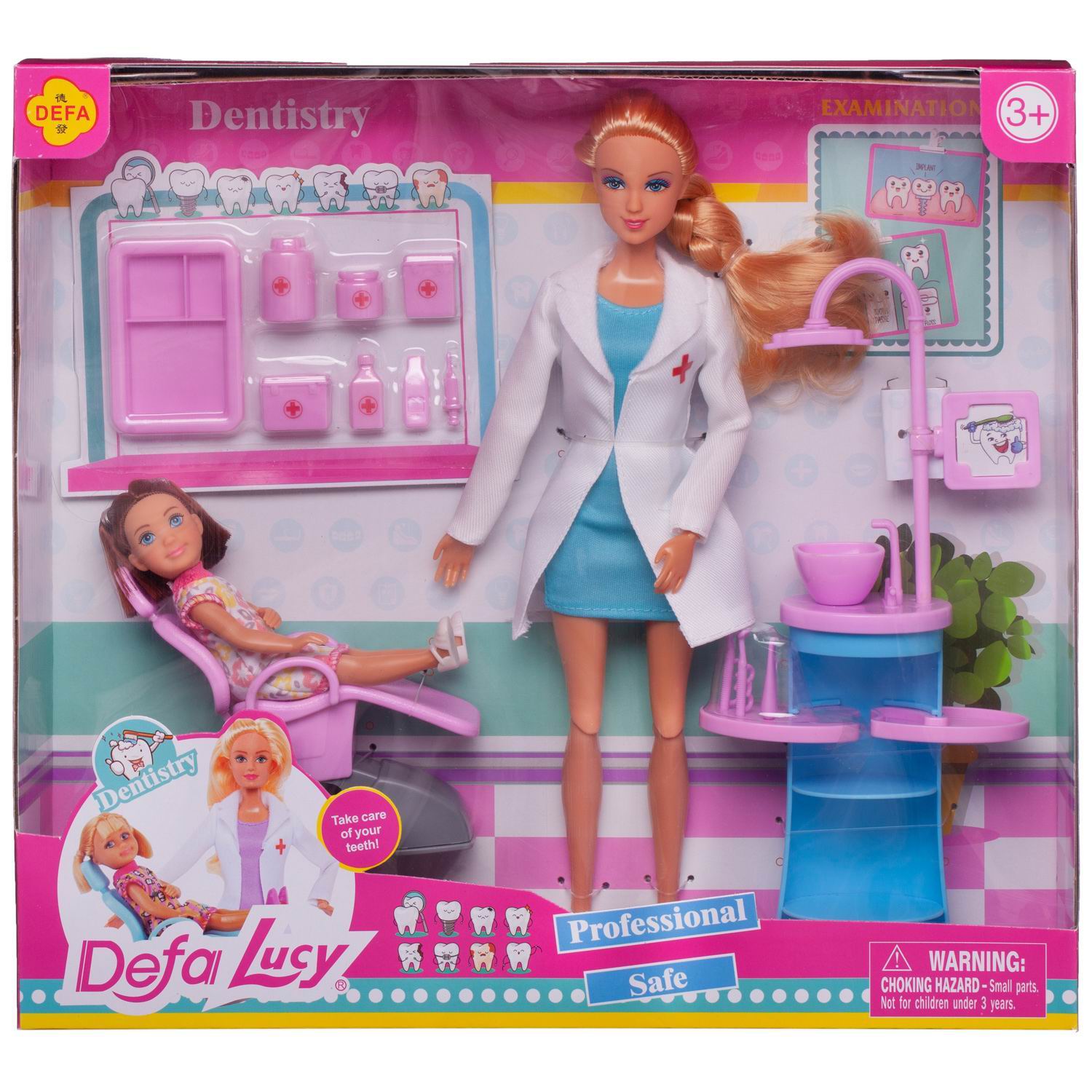 Игровой набор ABTOYS Куклы Defa Lucy На приеме у стоматолога 8408d/голубое - фото 1