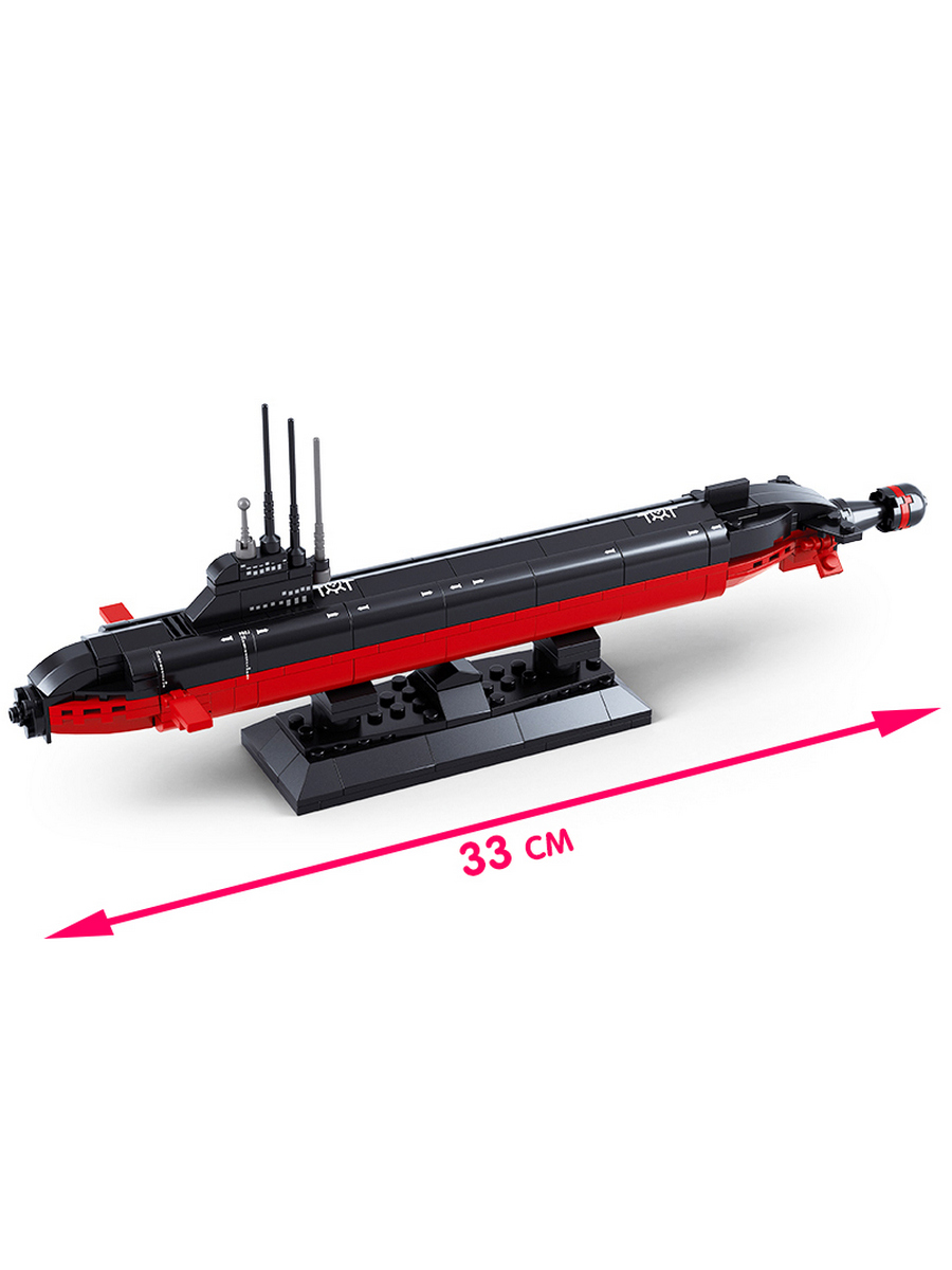 Конструктор развивающий детский SLUBAN Атомная подводная лодка 193 детали - фото 2