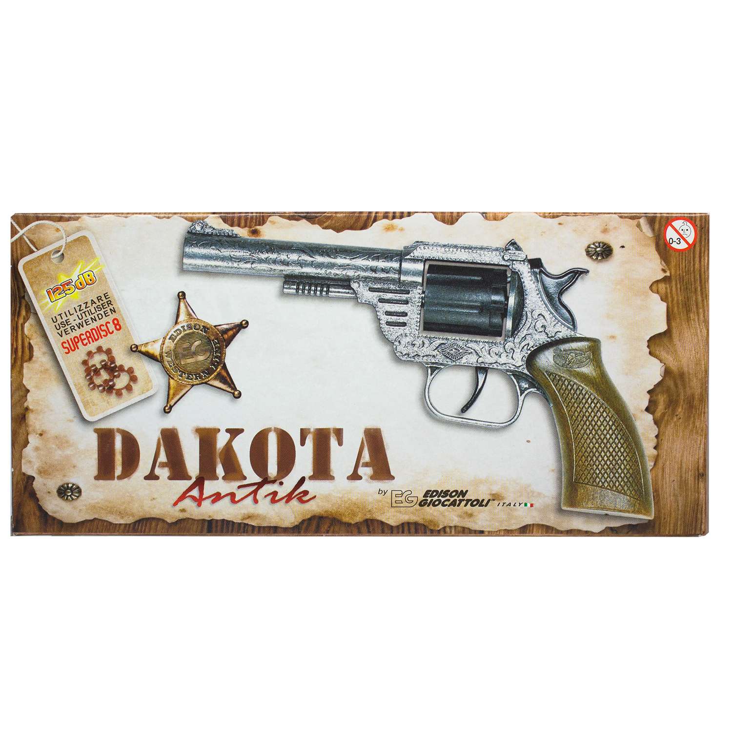 Пистолет Edison Giocattoli Dakota Metall Western 19,8 см - фото 3