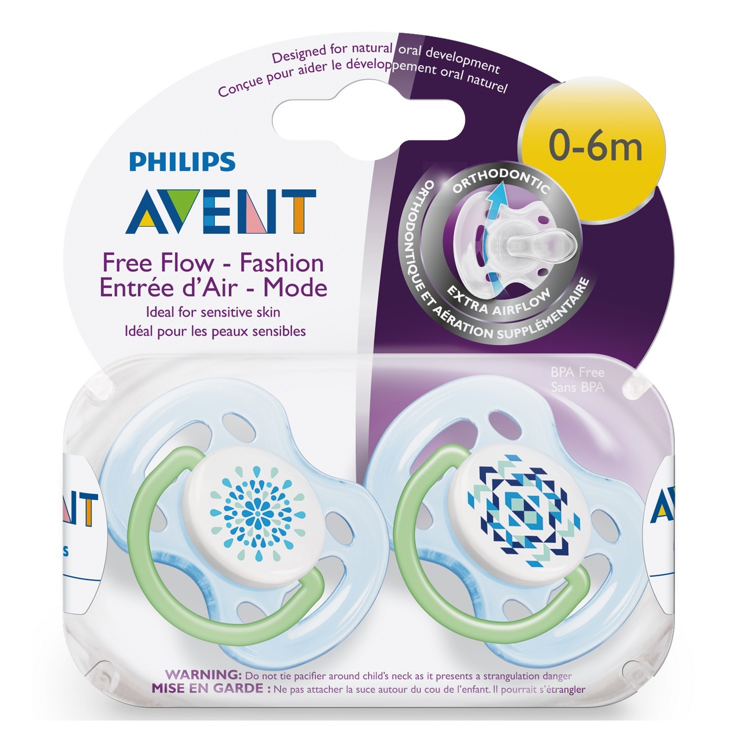 Пустышка Philips Avent серия FreeFlow для мальчиков 2 шт 0-6 мес (SCF180/25) - фото 4