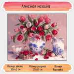 Алмазная мозаика Seichi Тюльпаны с вишней 30х40 см