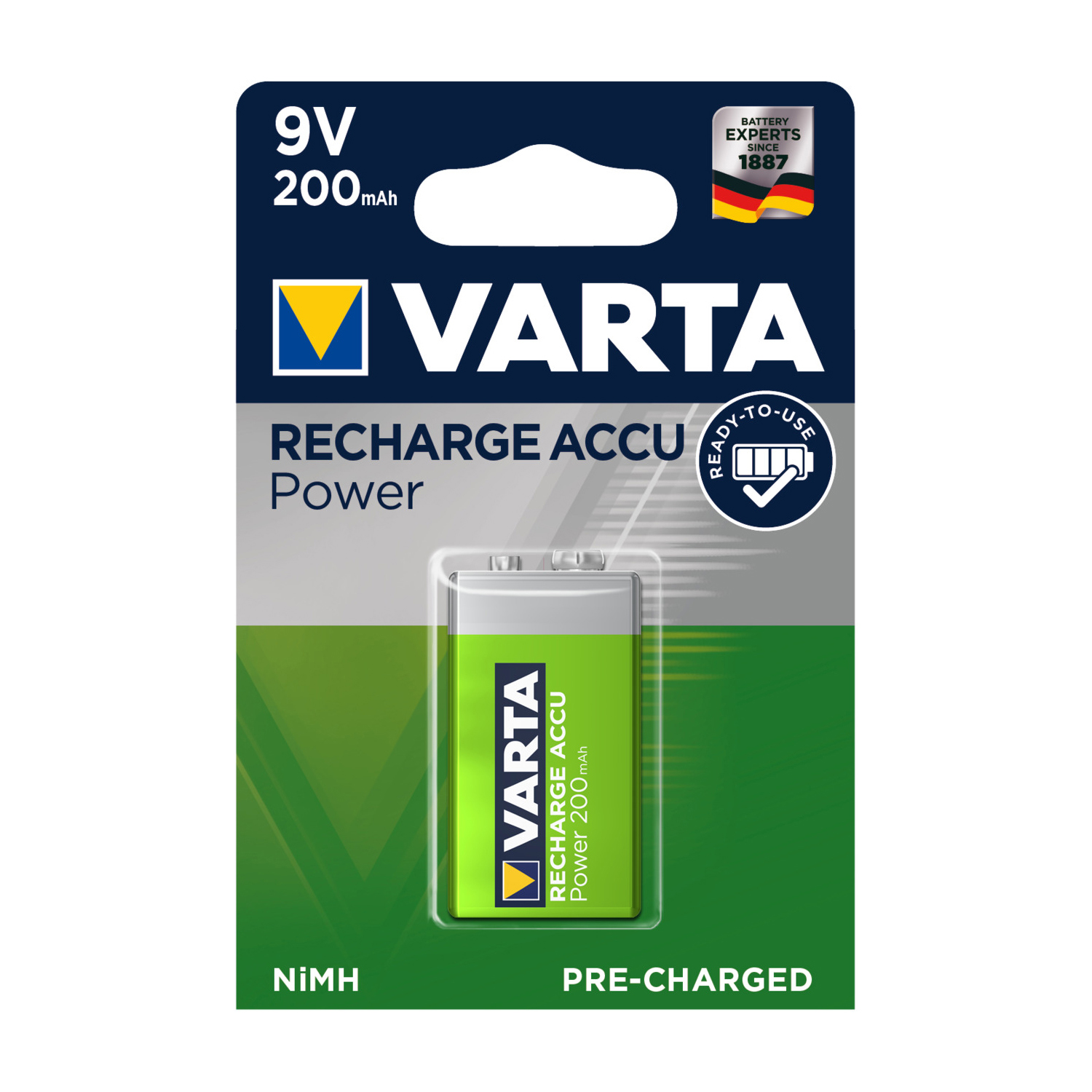 Аккумулятор Varta 9V 200 мАч - фото 1