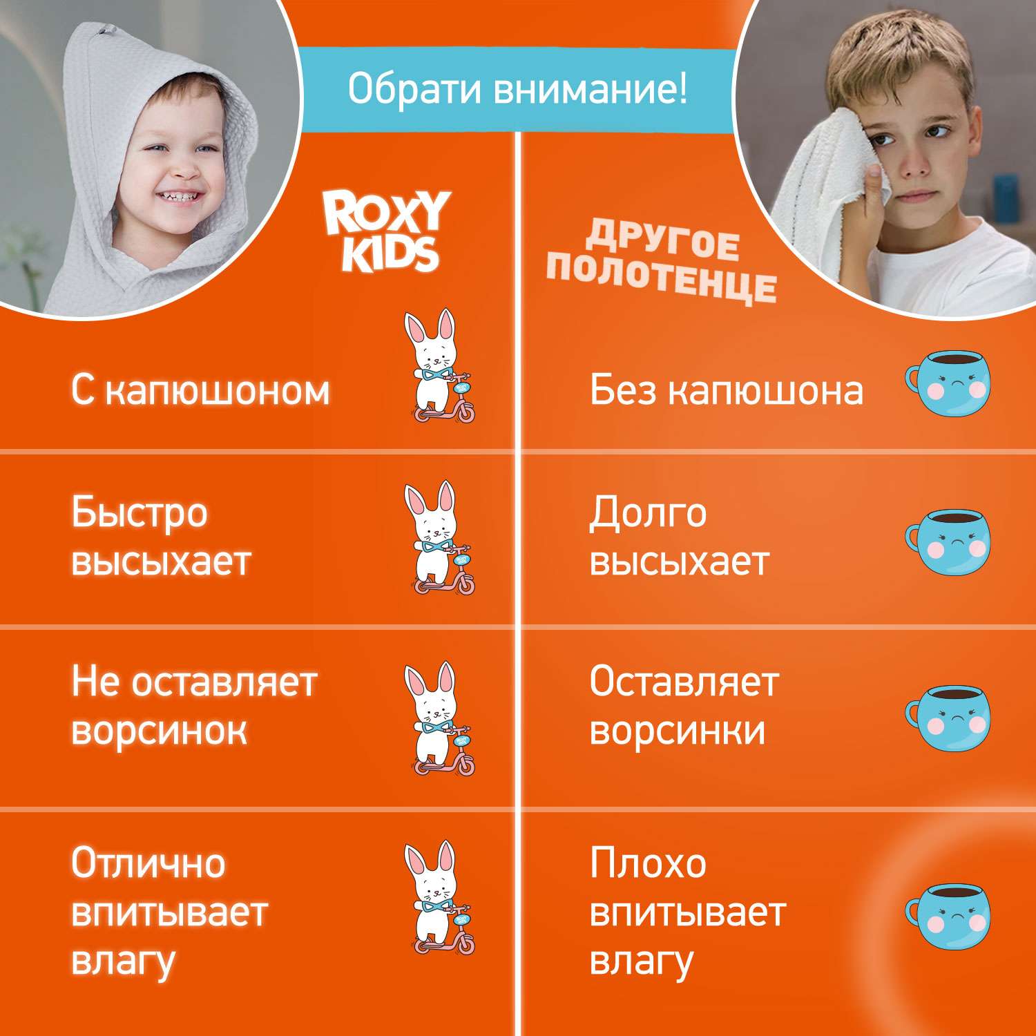 Детское полотенце вафельное ROXY-KIDS для новорожденных с уголком капюшоном цвет серый - фото 2