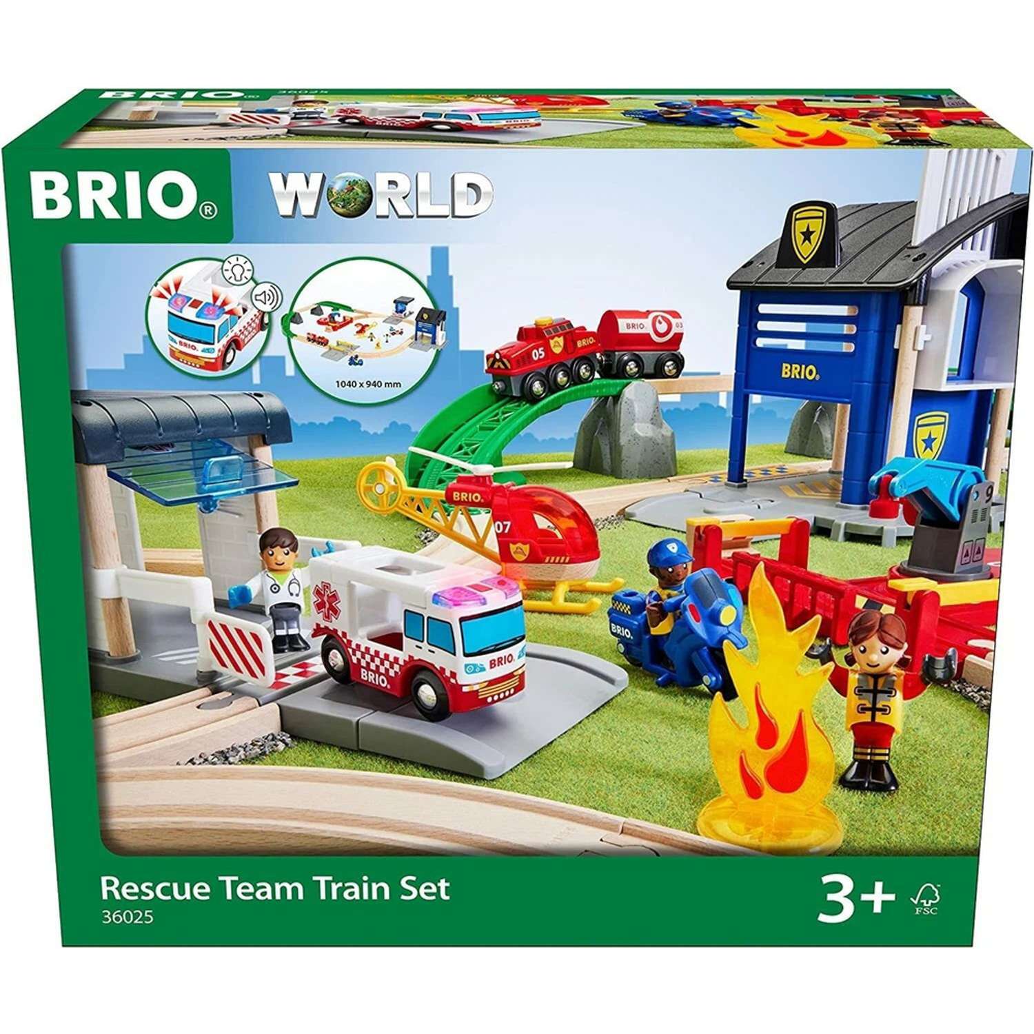 Игровой набор BRIO Железная дорога Спасатели Deluxe с поездом - фото 1