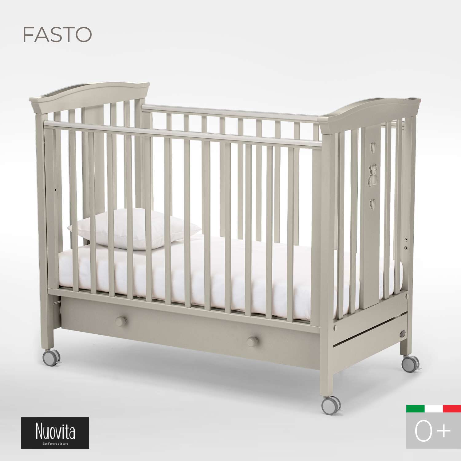 Детская кроватка Nuovita Fasto прямоугольная, (серый) - фото 2