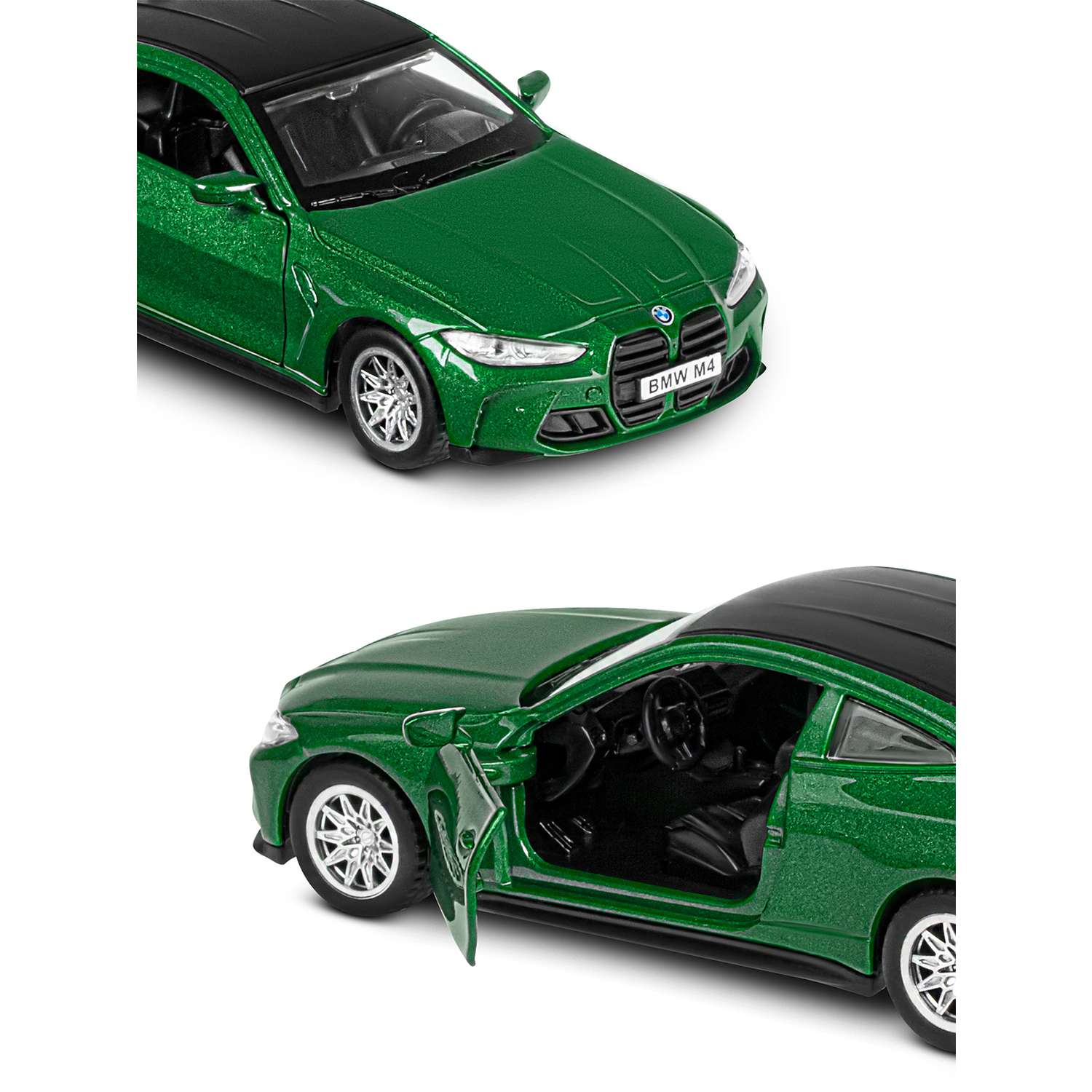 Машинка металлическая АВТОпанорама игрушка детская BMW M4 (G82) 1:42 зеленый JB1251599 - фото 7