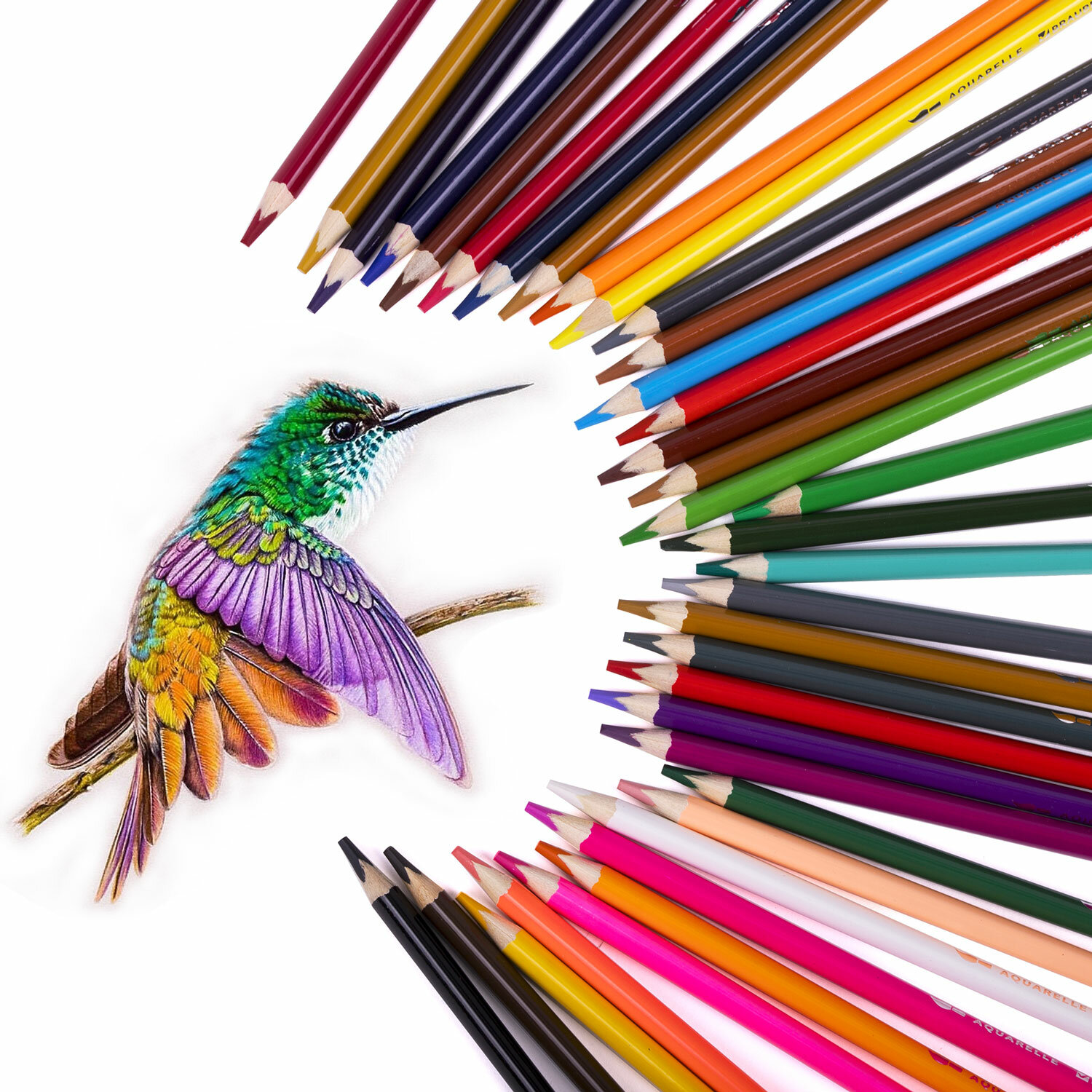 Карандаши цветные Brauberg акварельные для рисования 36 цветов трёхгранные - фото 13
