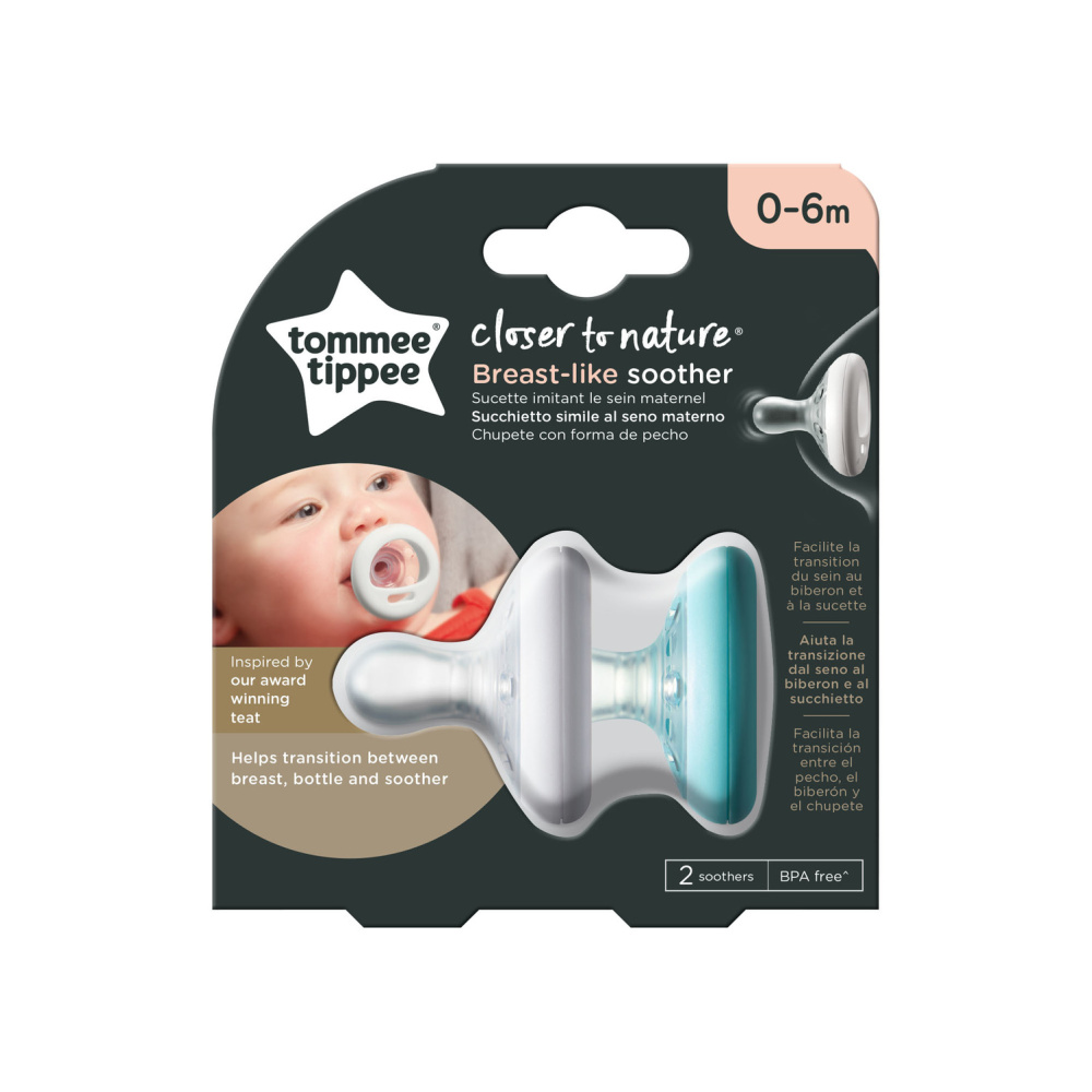 Пустышка Tommee tippee силиконовая Breast-like 0-6 мес. 2 шт. - фото 1