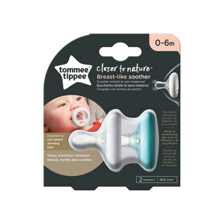 Пустышка Tommee tippee силиконовая Breast-like 0-6 мес. 2 шт.