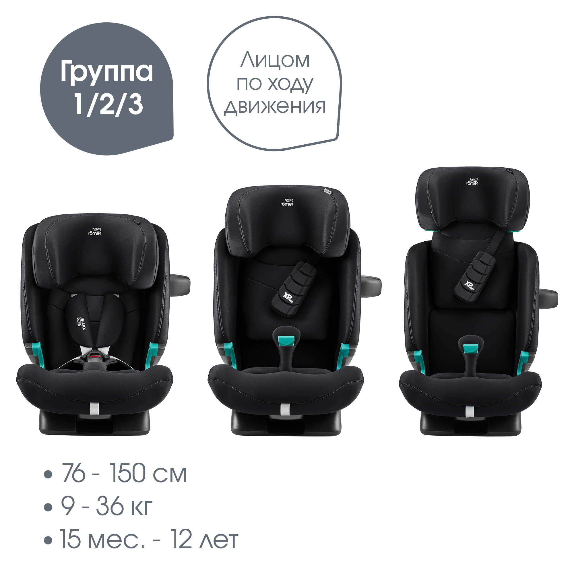 Детское автокресло Britax Roemer Advansafix Pro Classic Deep Black с 15 месяцев до 12 лет рост 76 - 150 см - фото 2