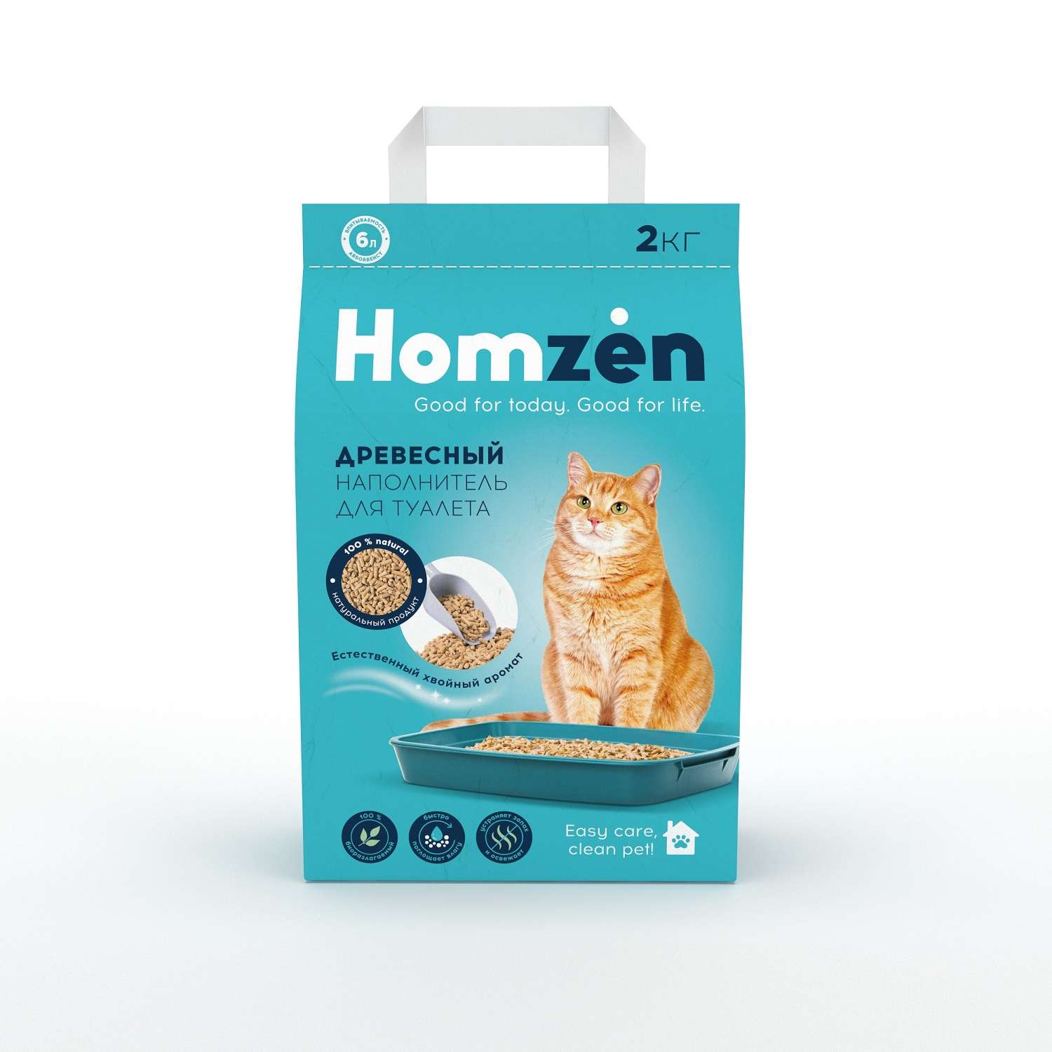 Наполнитель для кошачьего туалета Homzen древесный 6л - фото 1