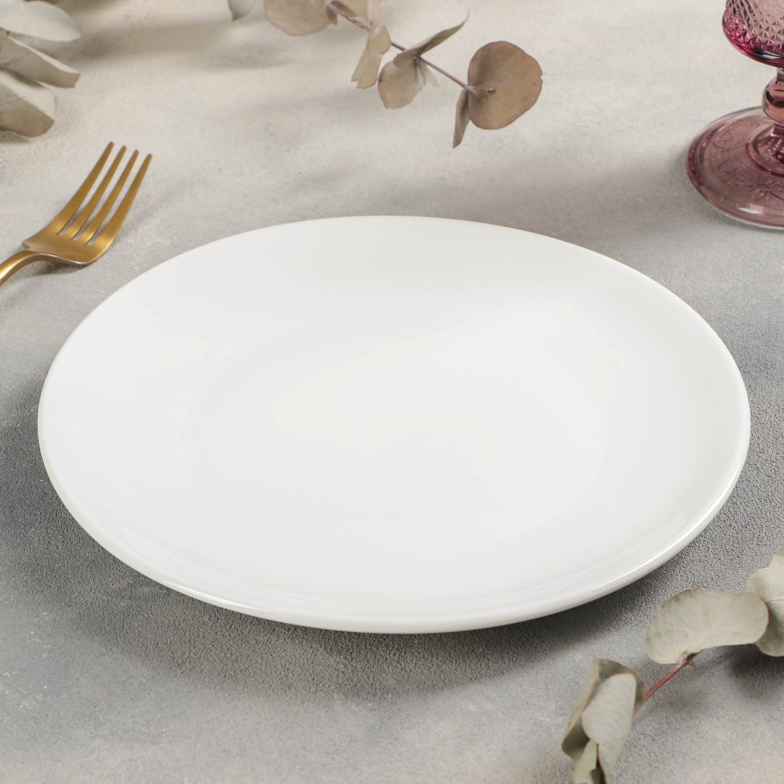 Тарелка Sima-Land фарфоровая обеденная White Label d=22 6 см цвет белый - фото 2