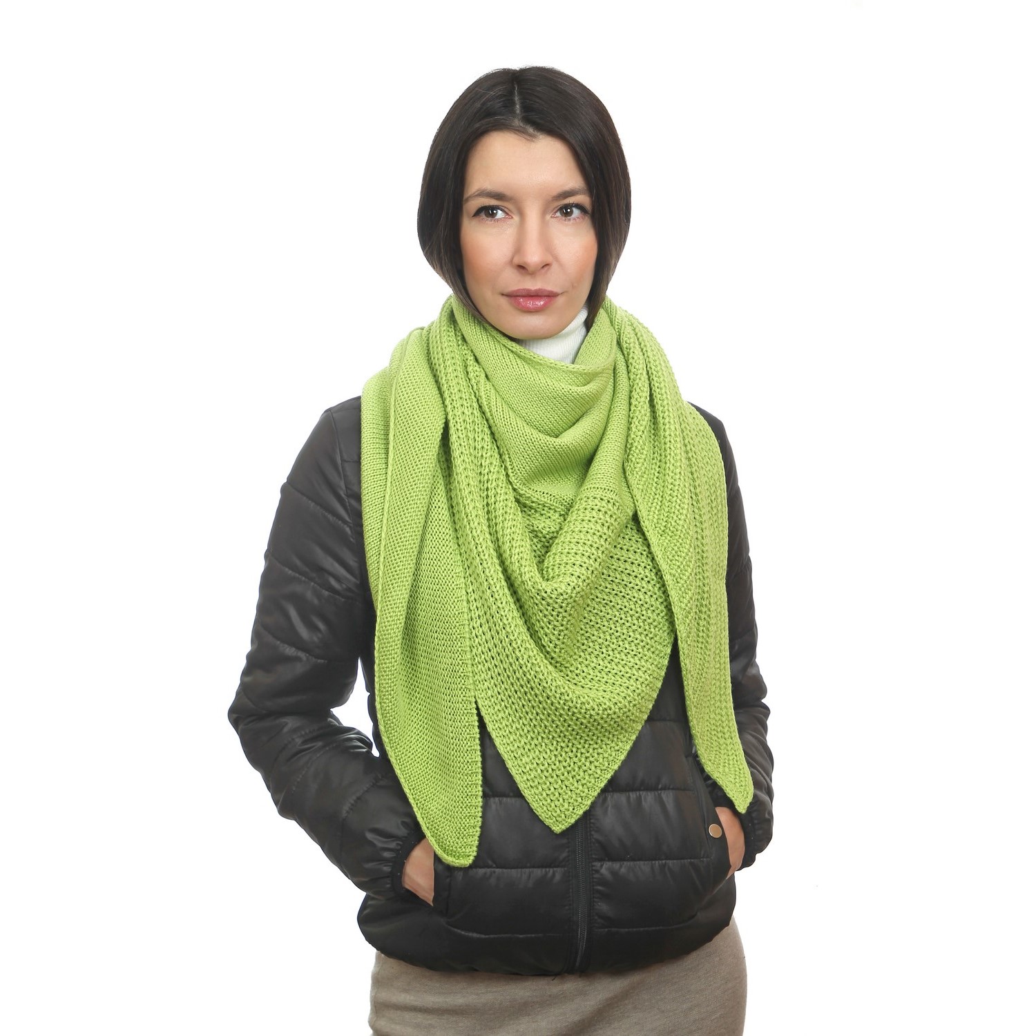 Косынка-шарф GOLDENIKA scarf_kerchief_prosto_light green - фото 1