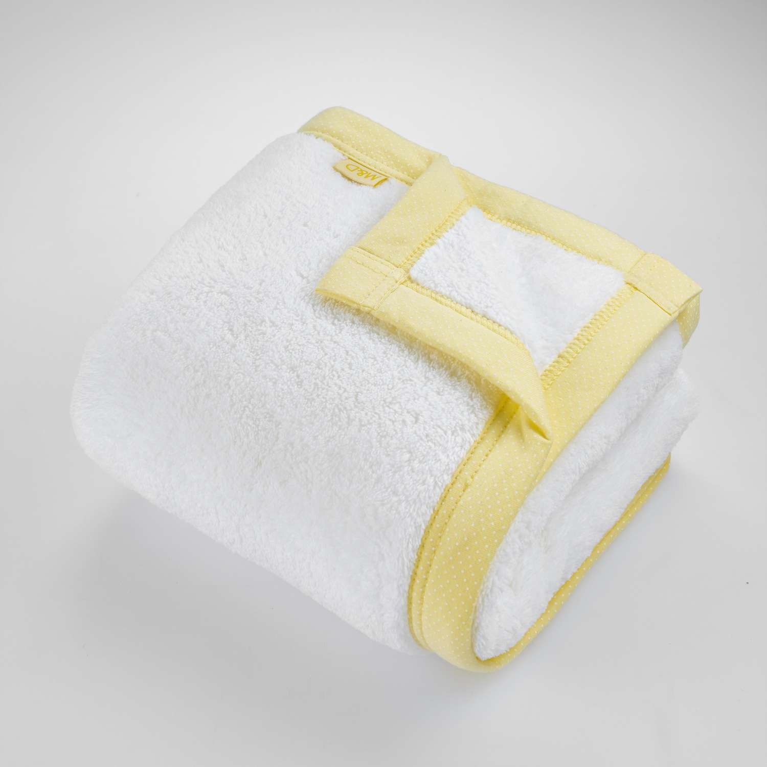 Плед для новорожденных Mrs.Stretch Mr.Jersy 80х80 см велсофт утепленный цвет молочный/желтый - фото 1