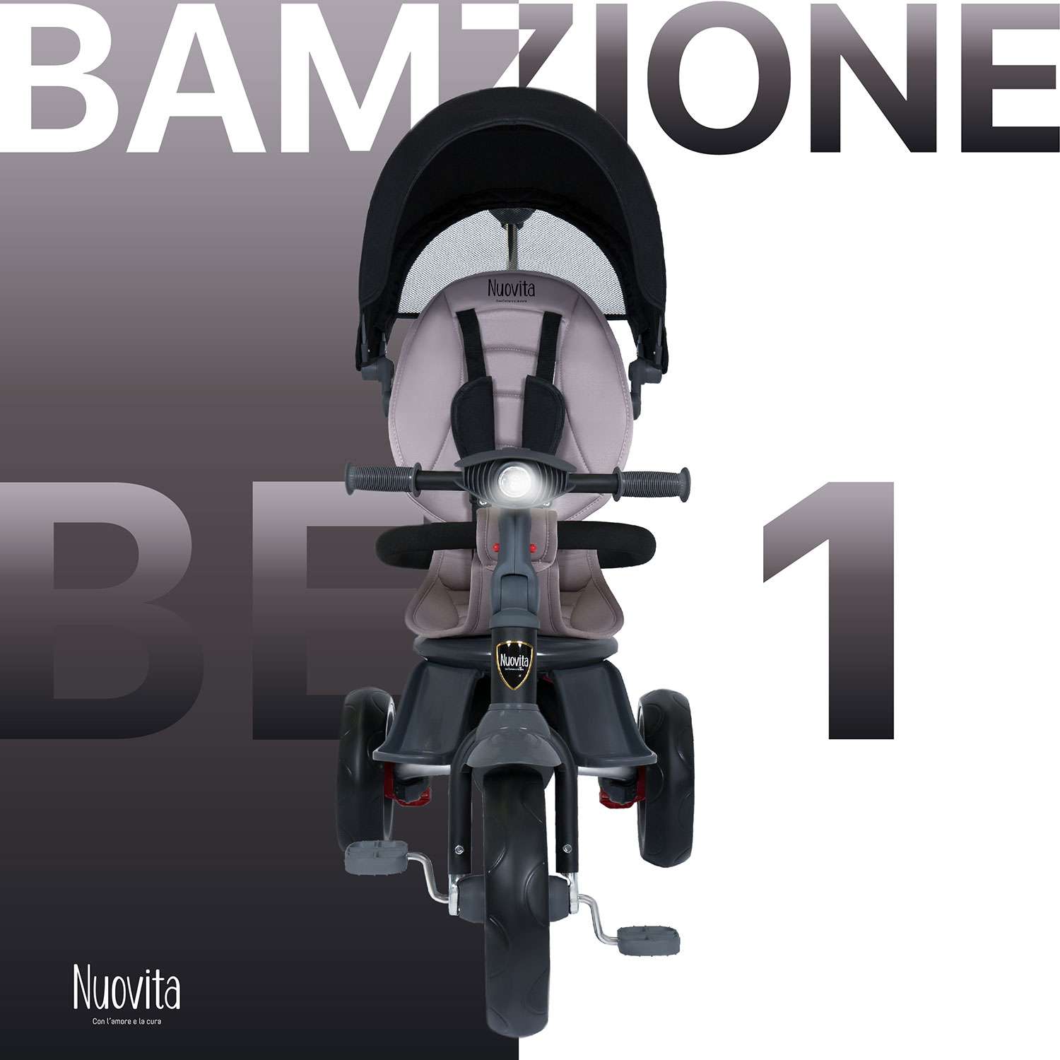 Трехколесный велосипед Nuovita Bamzione BE1 Черный - фото 3
