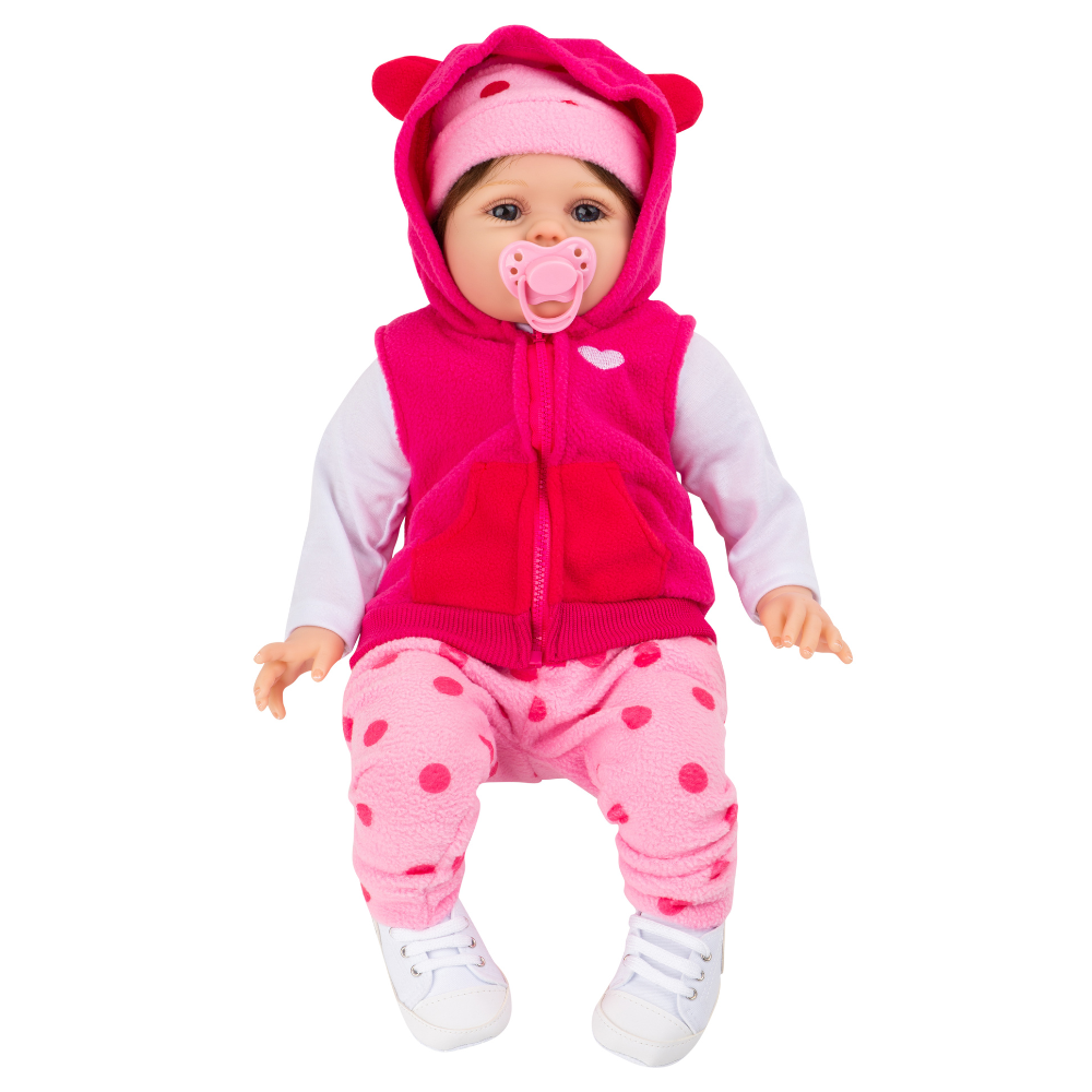 Кукла Пупс Реборн NRAVIZA Детям мягконабивная 55 см с одеждой и аксессуарами NR0096 - фото 13