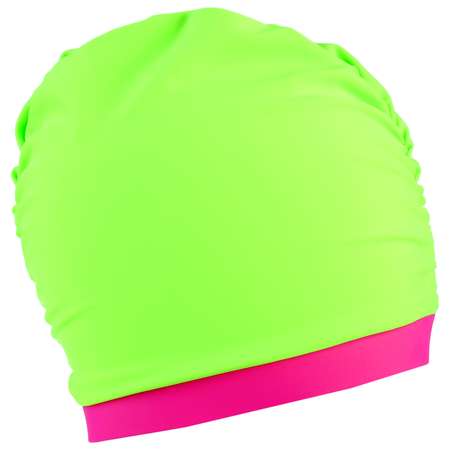 Шапочка Sima-Land Для плавания объемная двухцветная зеленый неон фуксия