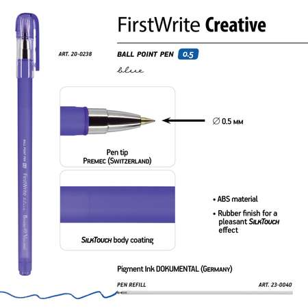 Набор из 5-ти шариковых ручек Bruno Visconti FirstWrite Creative синие