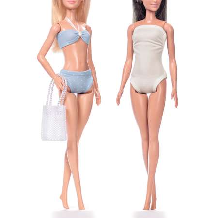 Купальники для кукол типа Barbie 29 см VIANA голубой белый