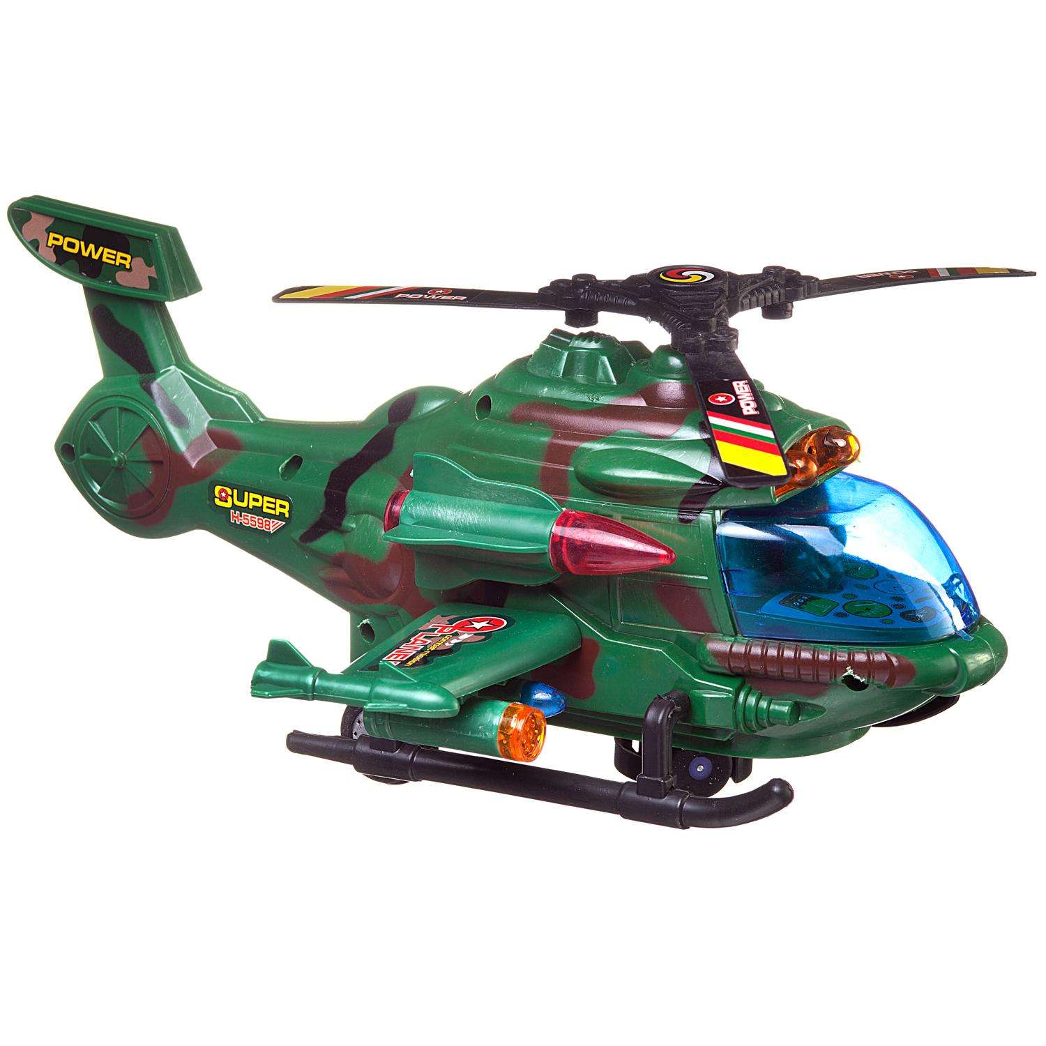Вертолёт ABTOYS боевой электромеханический свет звук зеленый 5602B/зеленый - фото 4