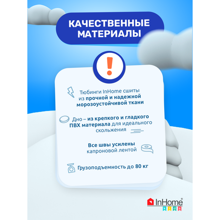 Тюбинг ватрушка InHome для катания 80 см