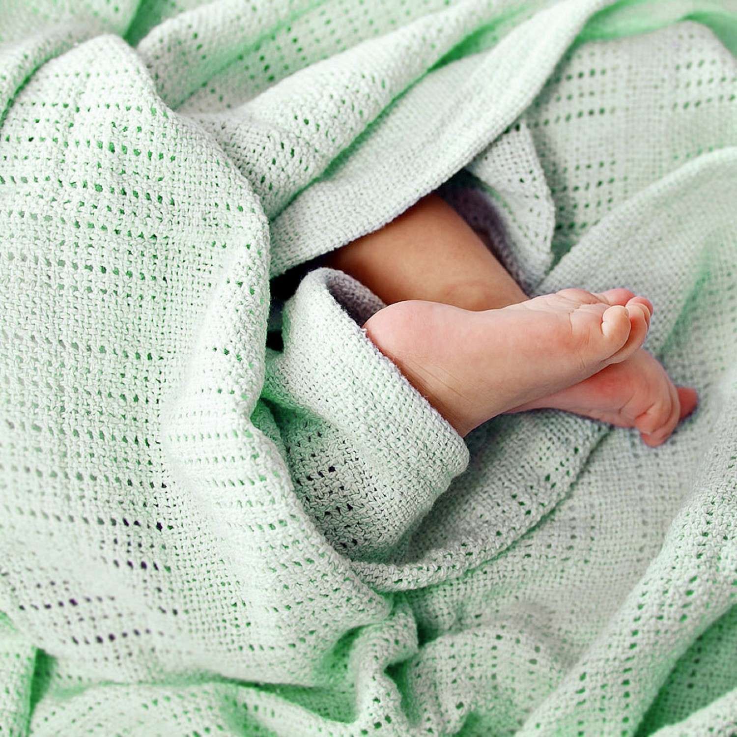 Одеяло вязаное Baby Nice 100х140 мятное - фото 6
