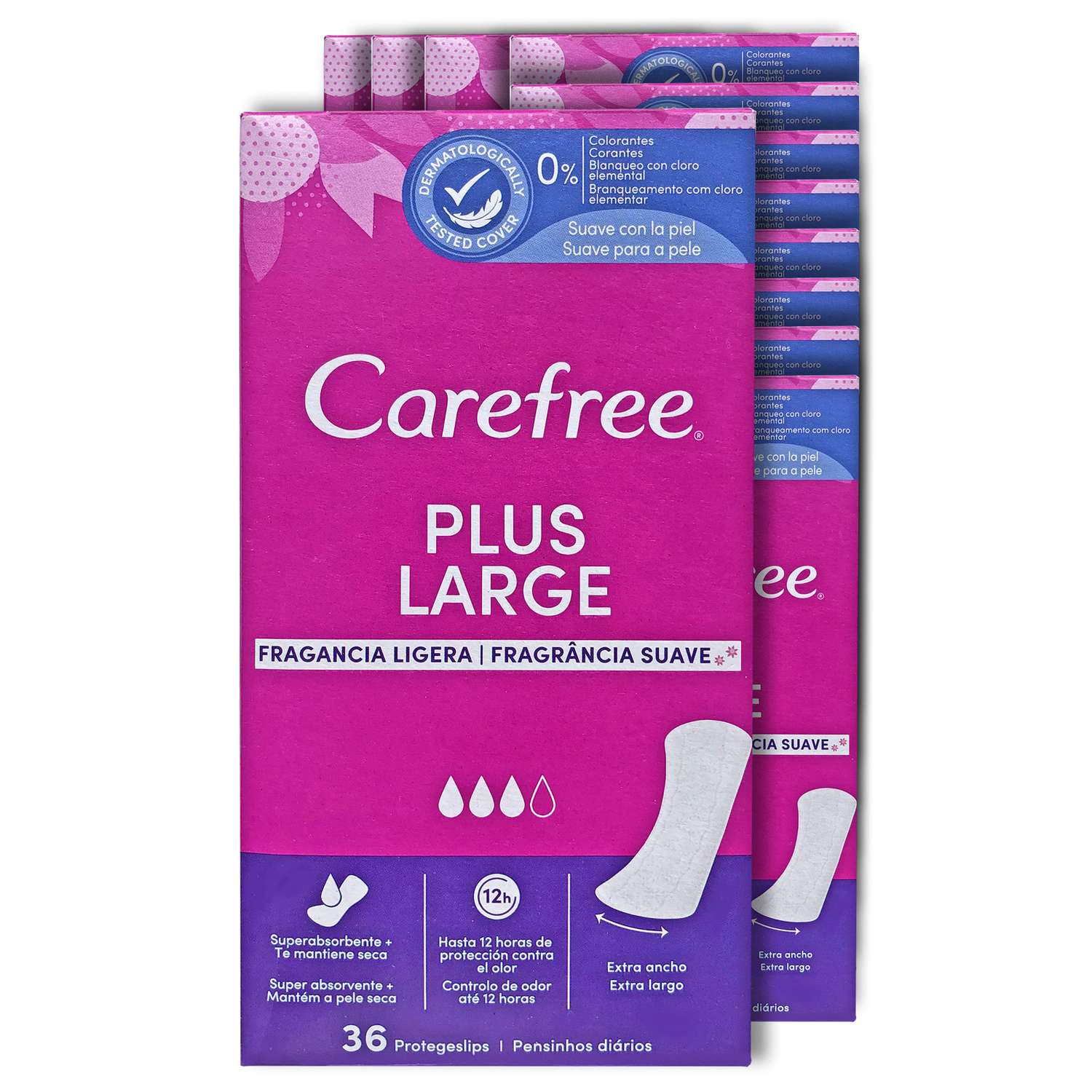 Прокладки гигиенические Carefree ежедневные 36 шт х 12 упаковок Plus large - фото 1