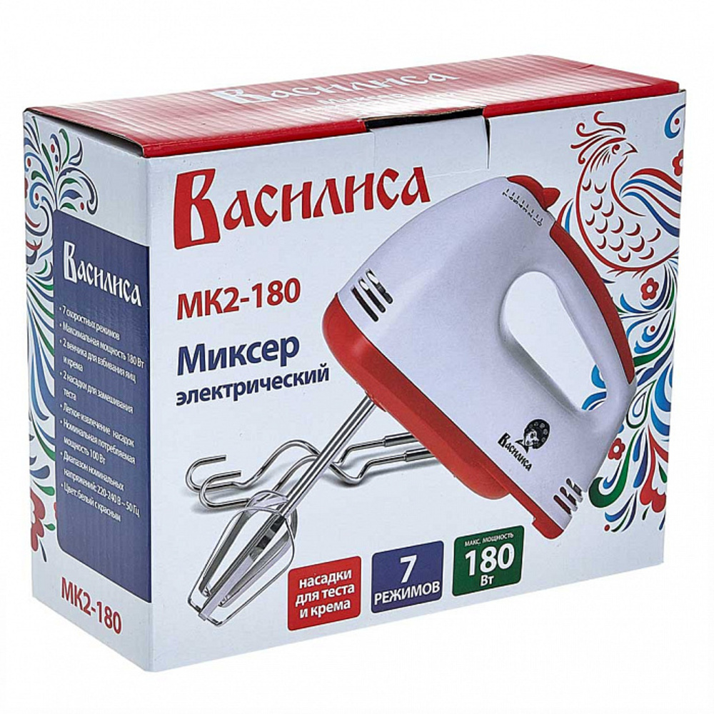 Миксер Василиса МК2-180 белый с красным - фото 6