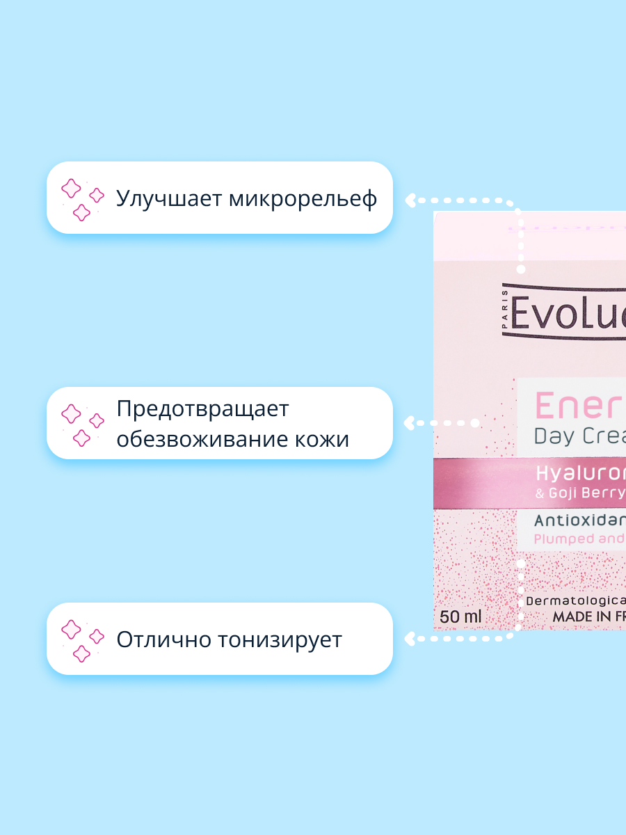 Крем для лица Evoluderm дневной с гиалуроновой кислотой и экстрактом ягод годжи антиоксидантный 50 мл - фото 3