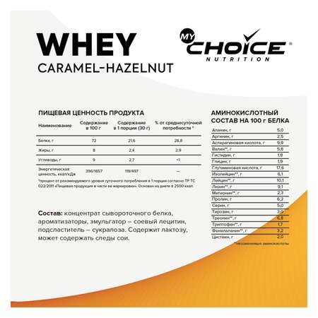 Напиток растворимый MyChoice Nutrition Whey Pro карамель-орех 300г