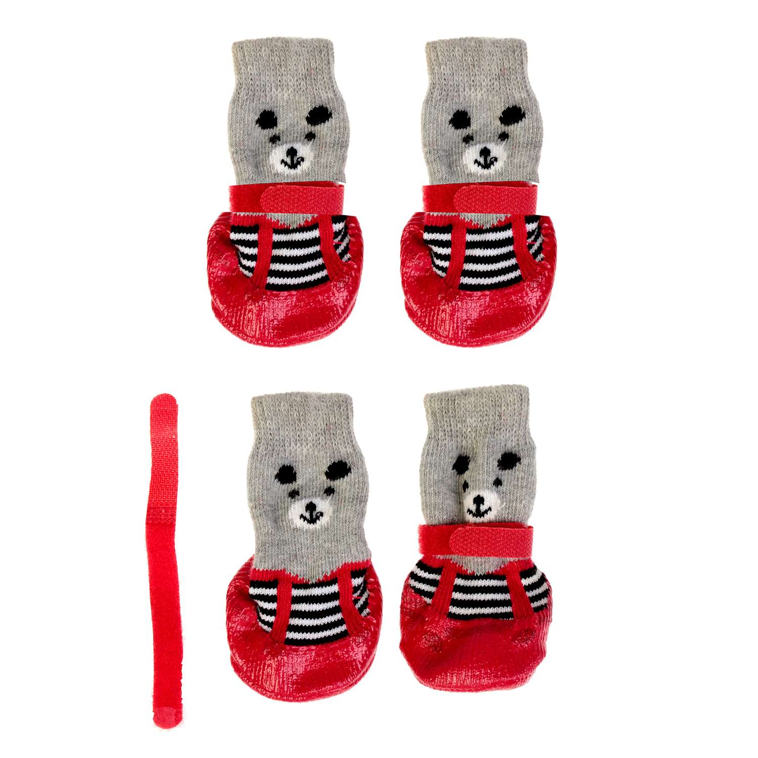 Носки Sima-Land «Мишки» с прорезиненной подошвой размер L 5 х 6.5 см красные - фото 1