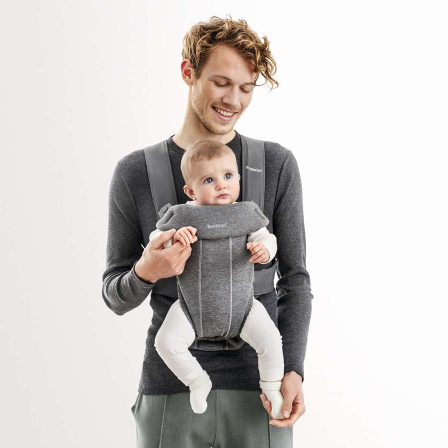 Рюкзак для переноски ребенка BabyBjorn Mini Cotton Jersey Темно-Серый - фото 6