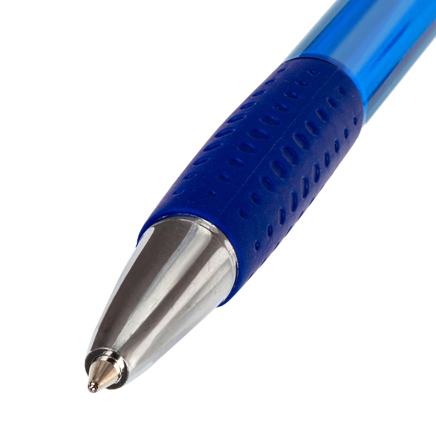Ручки шариковые Brauberg автоматические синие набор 4 штуки тонкие для школы с грипом - фото 5
