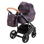 Коляска 3в1 BeBe-mobile Ravenna Deluxe V204 Сливовая кожа+Карамельная кожаная отделка