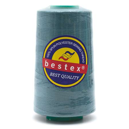 Нитки Bestex промышленные для тонких тканей для шитья и рукоделия 50/2 5000 ярд 1 шт 107 серо - голубой