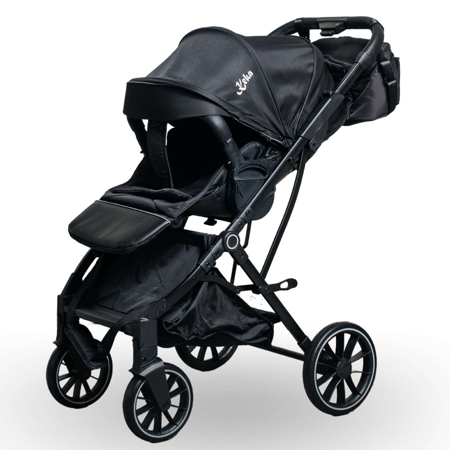 Прогулочная коляска Keka Lafesta с реверсивным блоком для новорожденных с сумкой цвет черный - фото 2